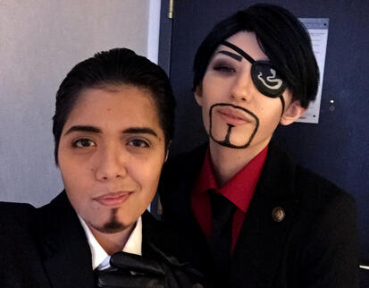 Left: Ruuuvo as Kiryu Kazuma (Like a Dragon/Yakuza), Right: Majima Goro (Yakuza 3)